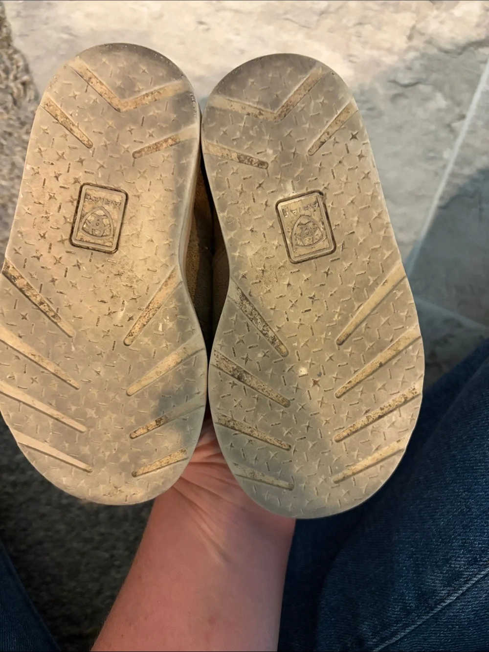 Ariat Kids Brown Canvas Moccasins with Feather Print